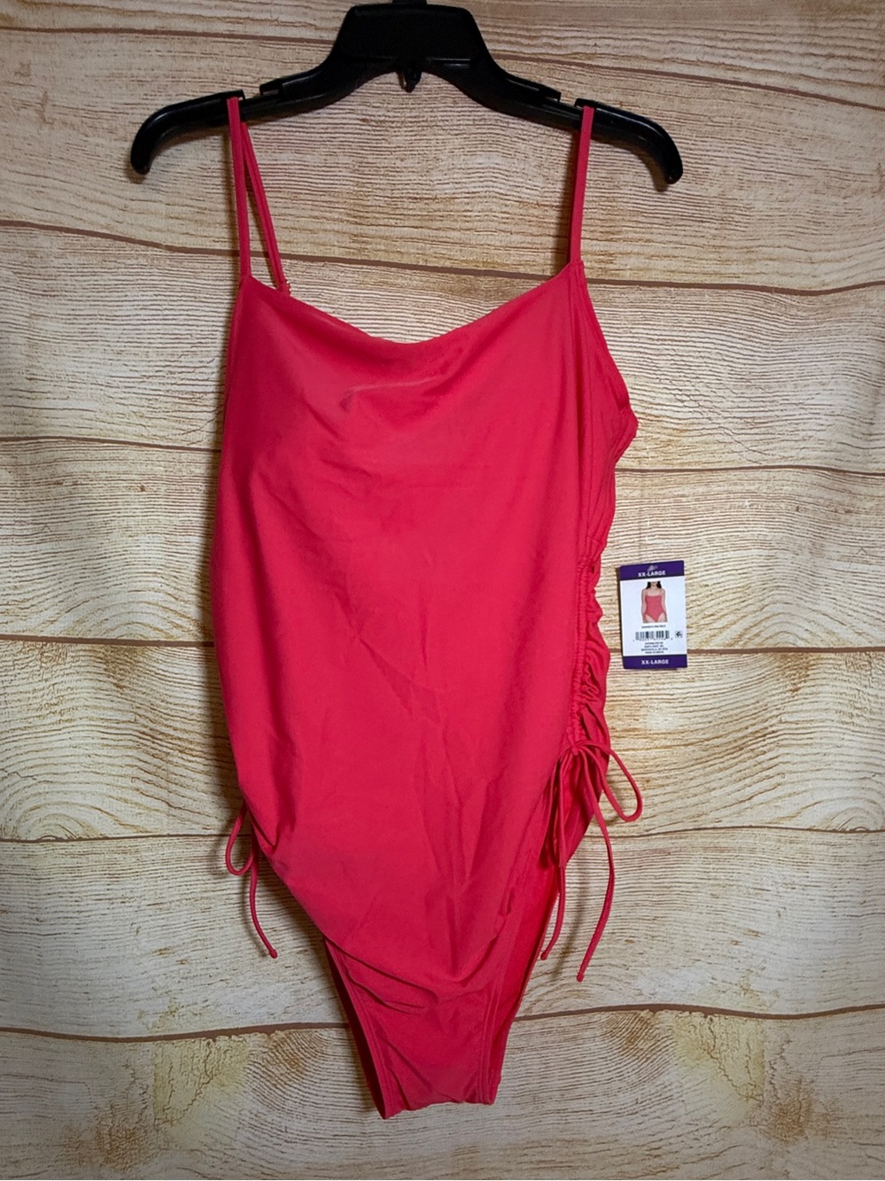 LOFT Pink Women's Shirred Side Tie
One-Piece Swimsuit‎ Plus Size XXL